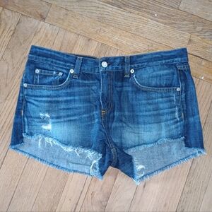 Women's rag & bone Frayed Hem Jean Denim Shorts 29